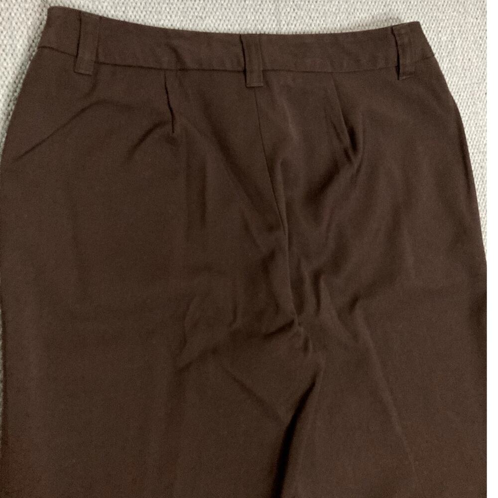 Vtg Oscar De La Renta Career Dress Slacks Womens 28X32‎ Brown Flare Work Office - Picture 8 of 13